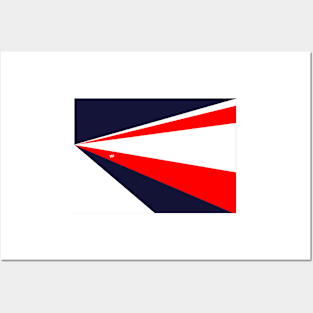 Red White and Blue Abstract #minimal #design #kirovair #decor #buyart Posters and Art